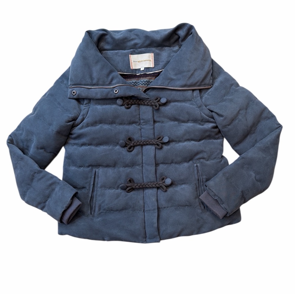 Pilcro Anthropolgoe Gray Convertible Fabric Puffer Jacket